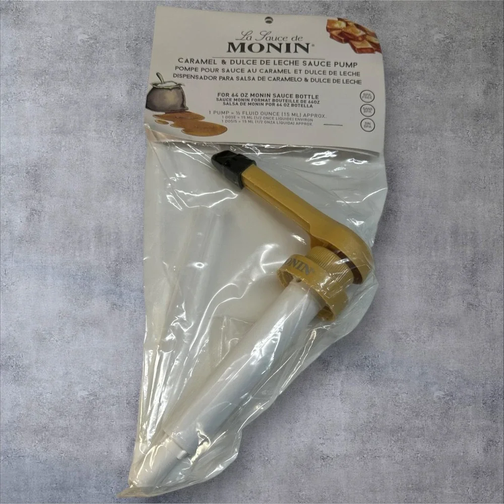 Monin Caramel Dulce De Leche Sauce Pump‎ Dispenser for 64 oz Bottle